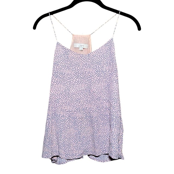 LOFT Tops - Polka Dot Print spaghetti strap top pink grey blue